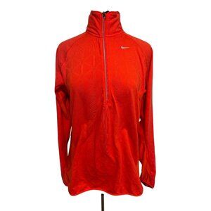 Nike Element Pullover Women’s XL Coral Red-Pink Dri-Fit Running 1/4 Zip Reflecti
